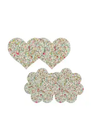 nsnovelties Pretty Pasties Heart & Flower Glitter Nipple Pasties 2 Pair