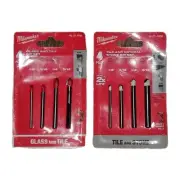 MILWAUKEE Glass and Tile Drill Bit Set & Tile And Natural Stone Drill Bit Set