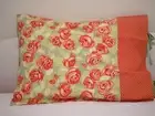 Handmade Standard Size Pillowcase Set Orange Roses