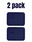 Pyrex Rectangle 3 Cup 750 mL Storage Lid Cover Blue New 7210-PC (2 Pack)