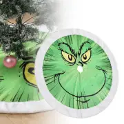 48" Christmas Tree Skirt Bottom Creative Luminous Grinch Tree Skirt Decors