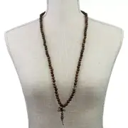 Collar de Cuentas Mala Semillas Bohdi Oscuras - Dark Bodhi Seed Mala Beads Neckl