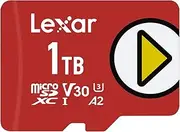 Lexar 1TB Play microSDXC Memory Card, UHS-I, C10, U3, V30, A2, Full-HD & 4K Video, Up to 160/100 MB/s, Expanded Storage for Nintendo-Switch, Gaming Devices, Smartphones, Tablets (LMSPLAY001T-BNNNU)