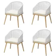 Livsip Outdoor Furniture Lounge Setting Chairs 4x Bistro Patio Garden Set Beige
