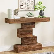 Tribesigns Console Table for Entryway, 108cm Narrow Console Hallway, Sofa Table Behind Couch, Wooden Console for Entryway Foyer Hallway Living Room, Brown