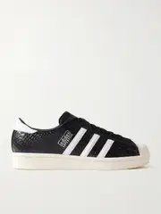 [adidas Originals] adidas Originals - Superstar Vintage Croc-effect Leather Sneakers - Black - UK 5.5 UK 5.5 Black