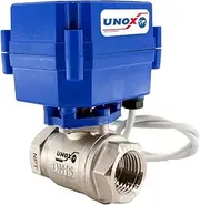 UNOX Motorized Ball Valve 1 inch Stainless Steel AISI304 - Electric Water Valve 9-24V AC/DC and 2 Wire Auto Return Setup - Automatic Main Water Electric Shut off Valve - Ball Valves