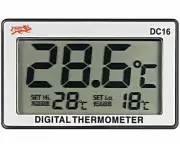 Digital Aquarium Thermometer For Fish Tank. LCD, Submersible & WaterProof Black