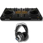 Pioneer DDJ-REV1 DJ Controller Bundle with StreamEye Cans50 Closed-Back Monitori