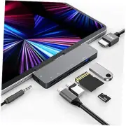 iPad Pro USB C Hub Adapter for iPad Pro 2024 M4 M2 M1,7-in-1 Hub with 4K@60Hz