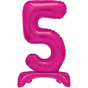 Hot Pink Number 5 Stand Up Air Fill Balloon 76cm