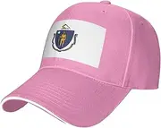SSIULUS Massachusetts State Flag Casquette Cap Hats,Trucker,Baseball Cap with Snapback,Perfect for Summer,Golf
