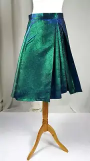 Asos 2 Tone Blue Green Sparkly Half Pleat Skirt Size 10 Uk CR052 JJ 18