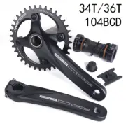 Bike Crank Set 170mm 104bcd Mountain Bike Double Disc Crank with Bottom Bracket