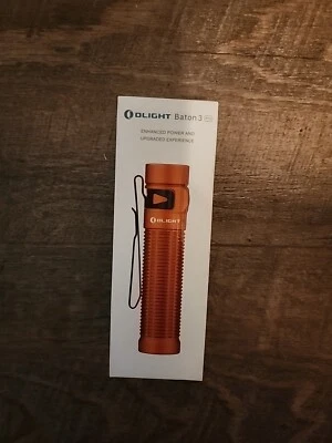 Olight Baton 3 Pro Orange Rechargeable Flashlight, 1500 Lumens, Cool White