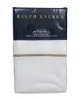 Ralph Lauren Palmer Percale Queen Flat Sheet - White / Burnished Chamois