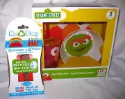 Sesame Street 3 pc Mealtime Dinnerware Set Includes Plate Bow,Cup, & Flatware
