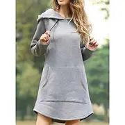 Women's Mini Dress Hoodie Dress Fashion Modern Vacation Daily Going out Regular Fit Plain Long Sleeve Hooded Black Yellow Red Blue Spring Fall
