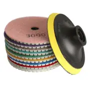 10 Pcs Polishing Tool Pads Water Mill Kits for Granite with Buffer