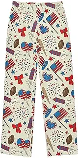 [ZZXXB] American Independence Day Balloon Boys Long Pants Soft Trousers Elastic Waist Kids Lounge Bottoms with Pockets S-XL