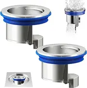 Deodorant Floor Drain 2Pcs Core Shower Drain Backflow Preventer Drain Stopper Drain Guard Sewer Hair Catcher for Kitchen Bathroom Laundry Silver, Deodorant Floor Drain