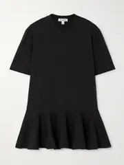 [Alaïa] Alaïa - Oversized Poplin-trimmed Cotton-jersey Peplum T-shirt - Black - FR 34 FR 34 Black