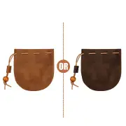 Retro Leather Wallet Coin Pouch Case Drawstring String Bag Small Purse Bag Gift
