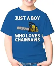 [Generic] Lumberjack Arborist Tree Logger Just A Boy Who Loves Chainsaws Unisex Kids Shirt Gift Boy Girl