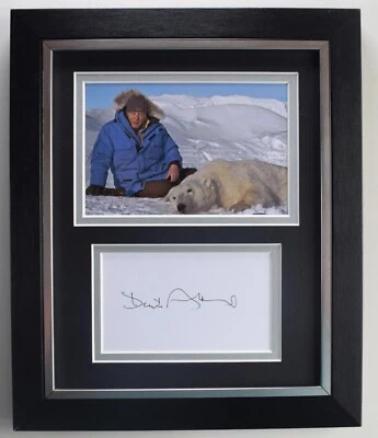 David Attenborough Signed 10x8 Framed Photo Autograph Display Frozen Planet COA