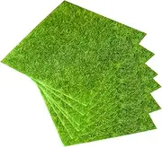 6pcs Simulated Moss Decoration Landscaping Grass Mat Faux Grass Rug Artificial Grass Tile Fake Grass Crafts Fake Grass -Like Garden Lawn Artificial Grass Model Decor