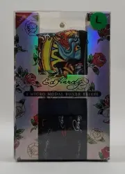 Ed Hardy Mens Large (36-38) Soft Micro Modal Boxer Briefs Stretch 3 Pack