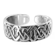 925 Sterling Silver 5mm Celtic Knot Adjustable Toe Ring for Women