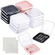 Shimmerz 16 Pieces Nail Enclosure for Press-Ons with 60 Pieces Adhesive Tape Double Sided for Press-on Nail Box Packaging, False Finger Display