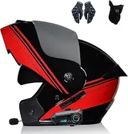 Bluetooth Flip-Up Motorcycle Helmet, DOT/ECE Approved Full Face Anti-Fog Dual Visor Motorcycle Helmet for Men and Women