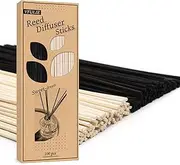 VFULIE 100PCS Reed Diffuser Sticks, 10 Inch Natural Rattan Wood Sticks Essential Oil Aroma Diffuser Sticks Refill Replacement for Aroma Fragrance (Black and White)