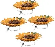 TOGEVAL 4pcs Sunflower Curtain Holdbacks Cute Flower Tiebacks for Draperies Easy Installation Window Curtain Buckles Elegant Boho Design for Home and Office Decor