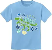 [Mrocioa] Easter Shirt for Toddler Boys Girls Eggs Hunt Bunny Outfits Digging Tractor Kids T-Shirt
