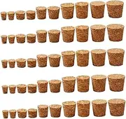 Ipetboom 150pcs Assorted Cork Stoppers Wine Bottle Corks Plugs Replacement Tapered Wooden Wine Stoppers for Glass Jar Small Bottle DIY Projects