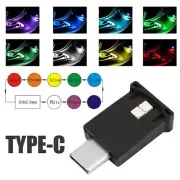 Mini Type-C RGB LED Car Light Interior Mood-Neon Night Atmosphere-Ambient Lamp D
