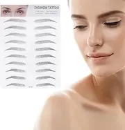 FOMIYES 2pcs 3D Hair-Like Eyebrow Transfer Stickers for Men and Women, Easy to Apply, Natural Look, Black, Temporary Eyebrow Tattoo for Makeup, Time-Saving, Long-Lasting
