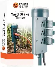 POWER GEAR 6 OUTLET YARD STAKE MECHANICAL 24 HOUR TIMER/WATER RESISTANT/NEW