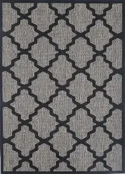 Sisalo Beige and Black Geometric Rug