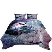 Cool Funny Crazy Art Epic Frog Riding Unicorn in Space Coverlet