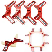 4PCS 90 Degree Right Angle Clamp Reinforced Aluminum Alloy Corner Clamp Quick Fixation for Woodworking and Glass Aquariu