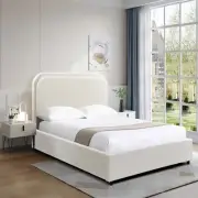 Foret Bed Frame Double Queen King Size Mattress Base Wooden Beds Platform Fabric