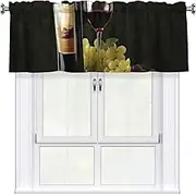 LHBWCVN Red Wine Valances for Windows, Rod Pocket Window Treatment Drapes Farmhouse Kitchen Curtains Short Blackout Window Curtains for Living Room Bedroom Decor 54x18 Inch