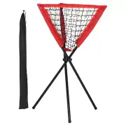 Baseball Caddy Portable Batting Bucket Practice Ball Tripod Stand w Carry Bag