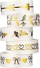 Reusable Paper Decorative Tape 5 Pack Sticky Bronzing Tape for Scrapbooking Wrapping