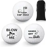 Threan 3 Pcs Happy Birthday Golf Ball Gift Set Funny Novelty Golfer Present for Men Dad Golfing Fan One Standard Size Unit