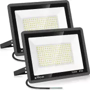 2 Pack 100W LED Flood Light,3000K Warm White Outside Flood Light,No Plug,1150...